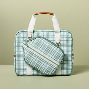 Open Box - Plaid Pickleball Bag & Paddle Cover Set Green/Blue Green/Blue